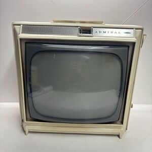 Retro Vintage Admiral Eleven Inch 11" Portable Tv USA Made FOR PARTS OR REPAIRS